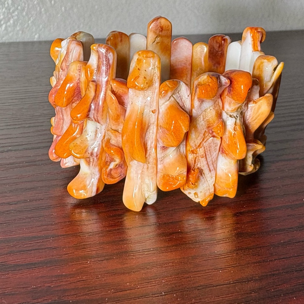 Unique Orange Spiny  Bracelet